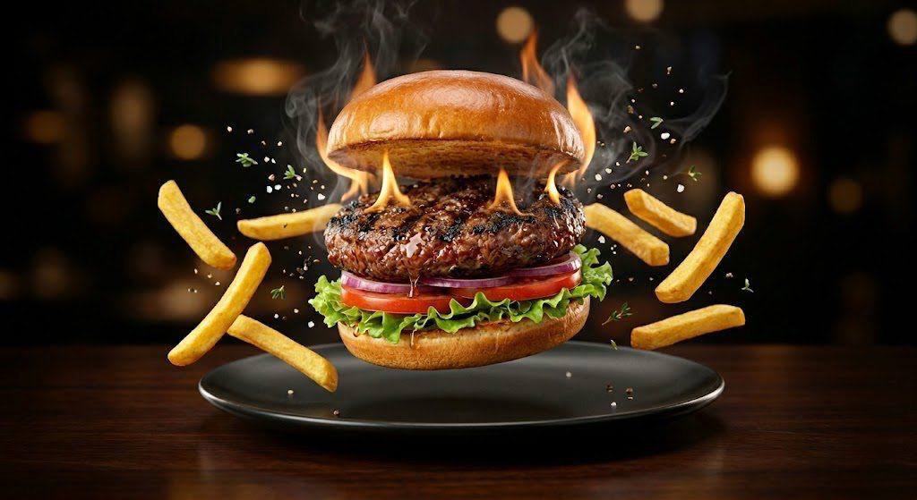 Flame-grilled 180g burger